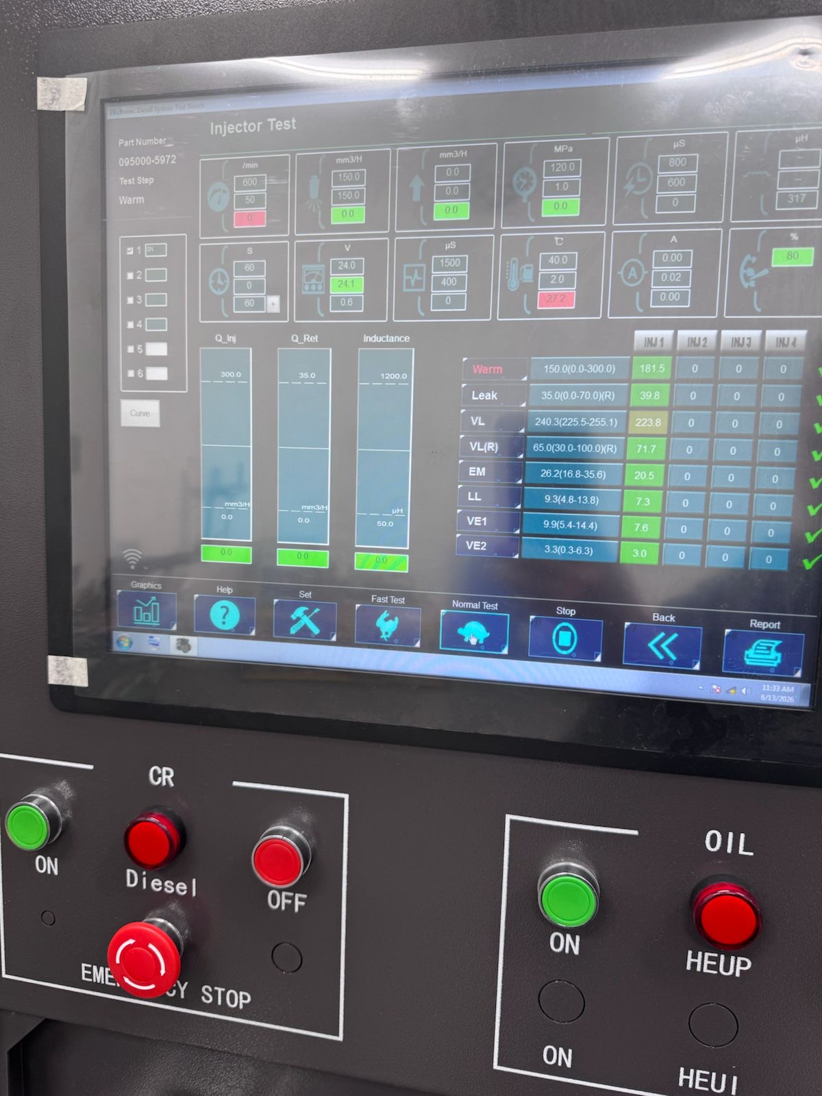 Injector test bench